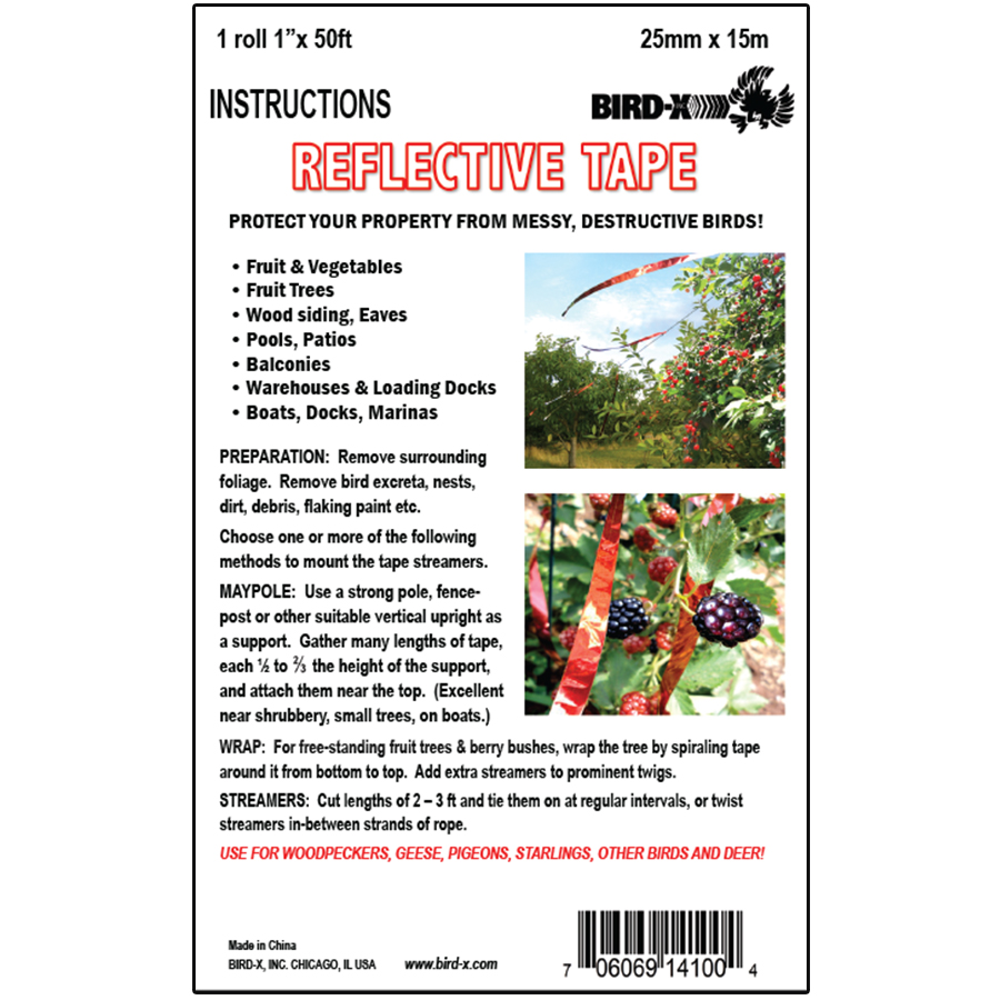 Deter birds with reflective tape Visual scares and bird control products