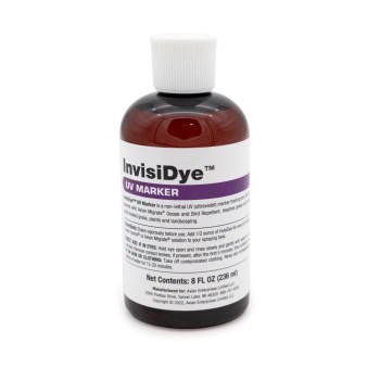 brown glass bottle of invisidye liquid